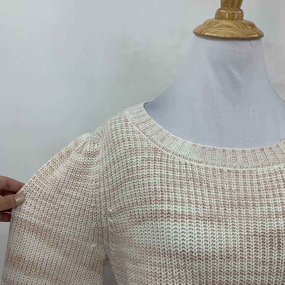 Lulus Always Adoring Sweater Womens S Ivory Space Dye Balloon Sleeve Pullover - Picture 5 of 14